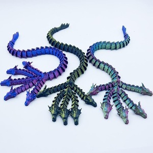 Fournisseurs en gros de figurines tendance imprimées en 3D en plastique, thème films et séries TV, serpent à cinq têtes et dragon chinois à articulations mobiles, échelle 1/12 - Product Image 3