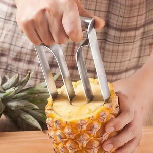 Trancheuse d'ananas de qualité supérieure facile <span class=keywords><strong>pour</strong></span> <span class=keywords><strong>la</strong></span> <span class=keywords><strong>maison</strong></span> et le restaurant Durable en acier inoxydable poignée confortable tranchage rapide <span class=keywords><strong>Gadget</strong></span> de cuisine - Product Image 3