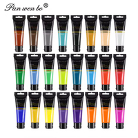 Panwenbo - Juego de Pinturas Acrílicas Premium en Tubo de 75 ml/2.54 oz, Colores Básicos, Pintura Acrílica Profesional para Lienzo, Rocas y Madera