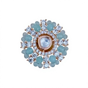 Trendy Designer Rose Finish Best Quality <b>Adjustable</b> <b>Ring</b> For Function And Party wedding Wear Collection For Women And Girls - Product Image 2