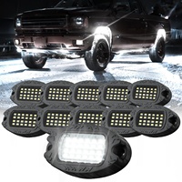 10Pods Metall Reinweiß LED Rock Lights Nacht fahren Warn licht Auto Dekoration Licht Auto Wasserdicht Auto Dekorativ