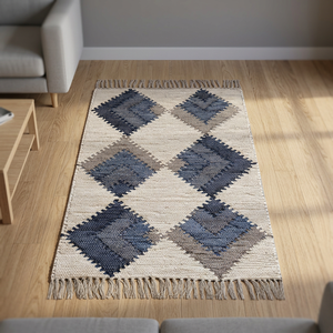 Tapis tressé artisanal en chanvre, sisal, jute et coton naturels pour la décoration intérieure – Vente en gros - Product Image 3