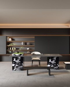 เฟอร์นิเจอร์ครัวสำเร็จรูปสไตล์อิตาเลียนหรูหราทันสมัยสำหรับโรงแรมเชิงพาณิชย์ ชุดตู้เก็บของติดผนังพร้อมไอส์แลนด์สำหรับห้องนั่งเล่น - Product Image 5