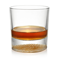 Verre à whisky sans plomb de 10,8 oz au design original, avec fond texturé et motif micro-perles exclusif, base lourde en cristal, verre à whisky ancien
