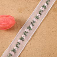Fil de verre brodé petits vêtements floraux tissus textiles de maison bijoux décoratifs épingles à cheveux nœuds papillon passementerie dentelle