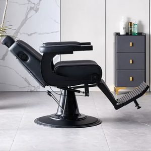 Nueva Silla <span class=keywords><strong>de</strong></span> Barbería Vintage para Salón <span class=keywords><strong>de</strong></span> Belleza, Hidráulica, Reclinable, para Corte <span class=keywords><strong>de</strong></span> Cabello, Masajes y Peluquería, Mueble <span class=keywords><strong>de</strong></span> Cuero para Taller - Product Image 2