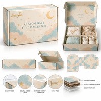 Boîte d'expédition personnalisée pour cadeau de bébé, carton ondulé E-Flute avec impression dorée