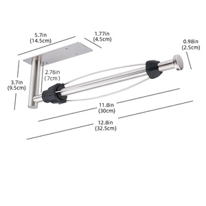 Portarotolo da cucina a mano singola strappo operabile sotto l'armadio supporto a parete supporto per asciugamani di carta con ammortizzatore lungo - Product Image 5