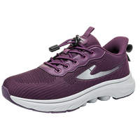 Chaussures de marche et de course pour hommes, grises, en tricot, légères, anti-douleur, antimicrobiennes, respirantes, avec logo personnalisé, directement de l'usine, avec système Bungee