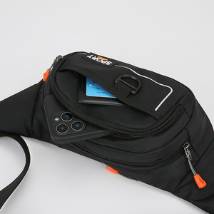 Outdoor Sports Waist Bag Nylon Large Capacity Phone Pocket Adjustable Hip Hiking Chest Bag Everyday Use Solid Color - Product Image 2