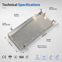 Placa de Montaje de Metal de Aluminio Cepillado Personalizada con Pestañas y Pernos para Caja de Gabinete