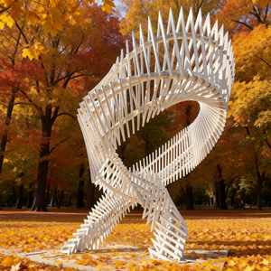 Escultura Decorativa Abstracta para Exteriores Senzhao, Escultura Grande de Acero Inoxidable Personalizada y Famosa en Venta - Product Image 1