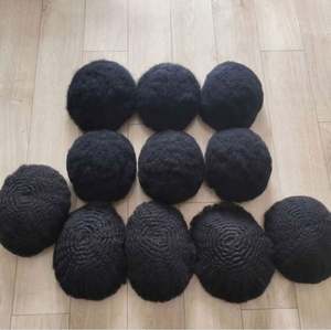 Perruque Homme Africaine Noire, Postiche Masculin Élégant, 100% Cheveux Humains Vierges Naturels, Base PU, Toupet Afro Bouclé pour Hommes, Usage Quotidien et Fêtes - Product Image 2