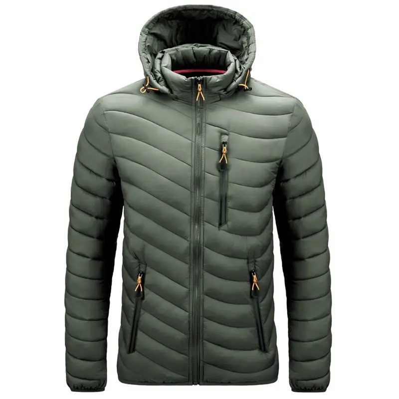 Xianghong CONMR factory wholesale oem nice men's army green winter padded wadded jacket with hood