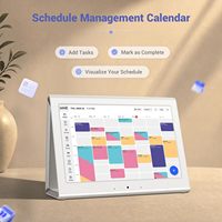 Planificateur mural familial numérique intelligent MWE avec synchronisation Wi-Fi, plans de tâches et de repas codés par couleur, écran tactile interactif, support mural