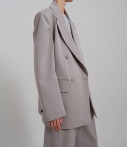 <strong>New</strong> Fashion Design <strong>Spring</strong> <strong>New</strong> Women's Loose Casual Double Breasted Suit Jacket <strong>and</strong> Wide Leg Pant Linens Set - Product Image 4