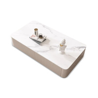 Table basse de luxe légère et minimaliste italienne rectangulaire pour la maison avec rangement pour meuble TV