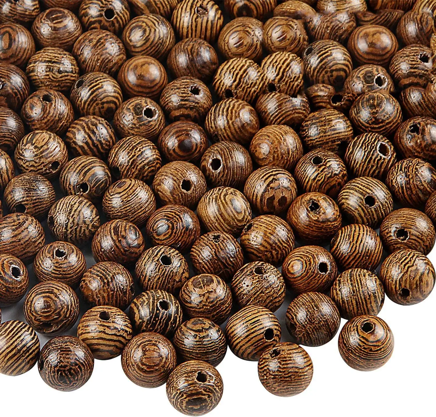 Holz perlen für Kunst handwerk 8mm dunkelbraune natürliche Makramee runde Perlen Bulk Perlen für Armbänder und Halskette Schmuck herstellung