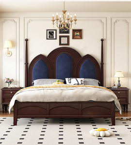 <span class=keywords><strong>Letto</strong></span> in Legno Massello Stile Hotel di Lusso Americano |   <span class=keywords><strong>Letto</strong></span> Principessa Minimalista Vintage Europeo Semi-Lusso per Ospitalità e Casa - Product Image 1