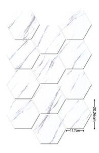 Carreaux muraux hexagonaux autocollants, série marbre et grain <span class=keywords><strong>de</strong></span> <span class=keywords><strong>bois</strong></span>, papier peint géométrique 3D, autocollants muraux imperméables pour la décoration <span class=keywords><strong>de</strong></span> la maison - Product Image 4