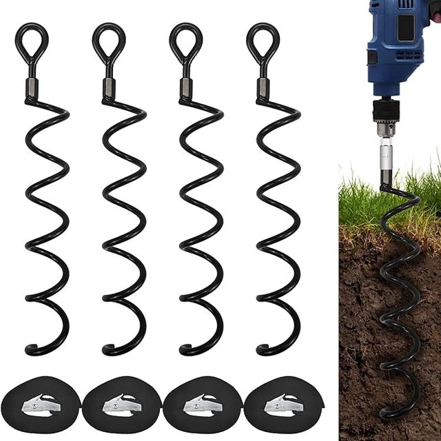 Heavy Duty Steel Powder Coated Spiral Ground Anchor Stakes Concrete Screw Anchor for Garden Supplies
