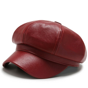 8 paneles Newsboy Caps PU cuero taxista pintor sombrero - Product Image 4