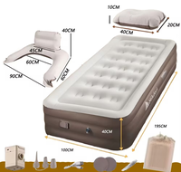 Grand matelas gonflable portable avec dossier inclinable pour salons individuels/doubles
