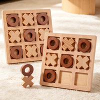 Jeu éducatif en bois Tic Tac Toe pour les enfants d'âge préscolaire, développement précoce des compétences, puzzles en bois, apprentissage interactif, jeu amusant
