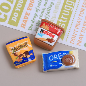 Kawaii ev dekorasyonu şeker çikolata reçine Charms toptan gıda paketleri Diy dekor için telefon kılıfı saç tokası - Product Image 4