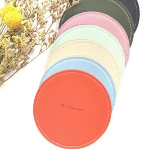 Posavasos de Cuero de Diseño OEM al por Mayor, Posavasos Redondos Coloridos de Estilo Europeo - Product Image 2