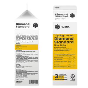 ครีมแต่งหน้าเค้กชนิดไม่ใช้นม ยี่ห้อ Manufacturer Diamond Standard อายุการเก็บรักษายาวนาน สำหรับเบเกอรี่ - Product Image 1