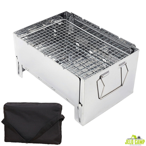 Stufa Portatile <span class=keywords><strong>a</strong></span> <span class=keywords><strong>Legna</strong></span> in Acciaio Inox e Griglia BBQ Pieghevole <span class=keywords><strong>a</strong></span> Carbone, Attrezzatura da Campeggio e Sopravvivenza - Product Image 1