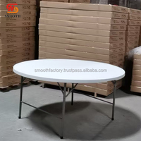 Table pliante de mariage en plein air lisse, table ronde pliable portable pour les événements, les fêtes, les mariages