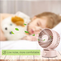 Ventilateurs de bureau miniatures à double lame alimentés par USB, silencieux et à faible bruit, pour le bureau, la maison, la voiture et le camping-car