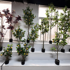 M732 Decoración para el Hogar, Casa, Restaurante, Planta Artificial de Interior y Exterior, Árbol de Limones Artificiales con Maceta - Product Image 1