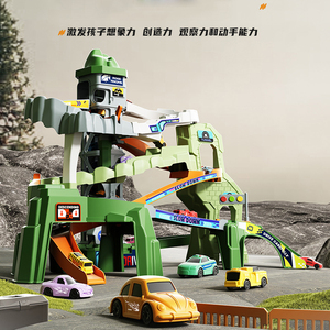 Pista de Carreras de Montaña con Elevador Automático Manual, Set de Juego de Vehículos de Carretera de Montaña Multinivel, Juego de Pista de Estacionamiento para Niños - Product Image 4