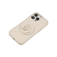 Étui de téléphone portable ZENOS Fashion personnalisé en cuir PU, motif rose et diamant, fait main, haut de gamme, protection intégrale 360°, décoration intégrée