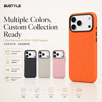 Étui de téléphone en cuir PU original avec logo personnalisé flexible pour iPhone 18 17 16 15 14 13 Pro Max, coque arrière magnétique en fibre de carbone