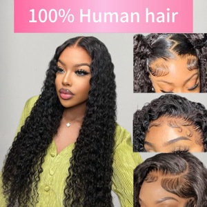 <span class=keywords><strong>Perruque</strong></span> <span class=keywords><strong>Lace</strong></span> Front en Cheveux Humains Vierges Bruts Birmans, Courte, avec Raie Profonde, Style Jerry Curly et Kinky Curly - Product Image 2