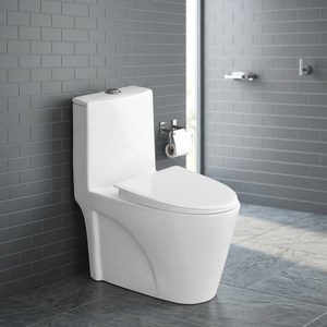 WC monobloc en céramique indienne à chasse d'eau, blanc, à poser au sol - Product Image 2