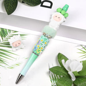 Wholesale New <b>Cute</b> Cartoon Lamb <b>Doll</b> with Hole Loose Bead Keychain DIY Resin Charms Handmade Materials - Product Image 2