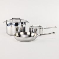 Ensemble de casseroles Axahome en acier inoxydable à trois couches, épaissi, compatible lave-vaisselle et four, pour cuisinière à gaz et induction, sans PFOA/PTFE/PFAS
