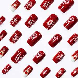 <span class=keywords><strong>Linda</strong></span> 24 pièces de série de Noël transfrontalière nouvelle armure portable dessin animé mignon flocon de neige renne nail art produits pour les ongles - Product Image 3