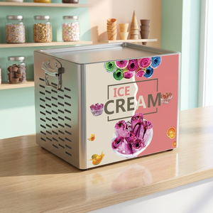 Electric Stainless Steel Small Bench Fried Ice Cream & <b>Yogurt</b> Machine Mini Ice Cream <b>Maker</b> - Product Image 3