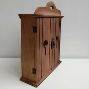 Trou de serrure décoration <span class=keywords><strong>maison</strong></span> forme boîte à clés <span class=keywords><strong>en</strong></span> <span class=keywords><strong>bois</strong></span> mural/autoportant armoires à clés petit placard clés organisateur avec 6 crochets - Product Image 2