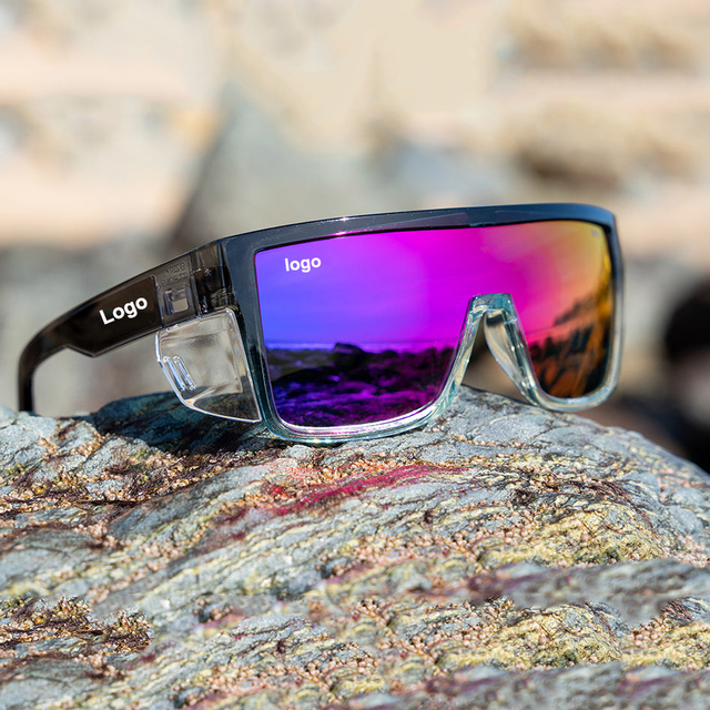 Lmamba 3411 Custom Luxury Brand Designer Z87 Safety Goggles Wholesale Oversized Shield Mirror Sunglasses AS/NZS 1337.1 Men Women