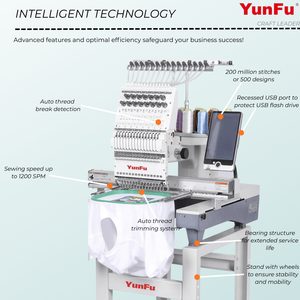 NOUVEAU STOCK Yunfu 6+ PR670E Machine à broder automatique informatisée à 15 aiguilles avec moteur à roulement et <span class=keywords><strong>table</strong></span> neuve d'origine pour la vente au détail - Product Image 6