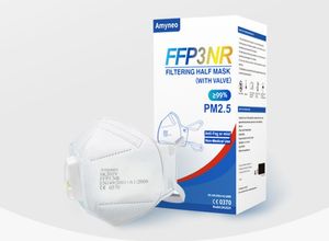 Masque de protection respiratoire jetable CE EN149 FFP2 avec valve, extra respirant, non tissé, pliable, 5 couches - Product Image 2