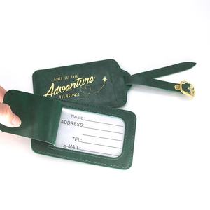 Étiquettes de bagages de voyage <span class=keywords><strong>en</strong></span> cuir PU, <span class=keywords><strong>en</strong></span> feuille d'or, de luxe, personnalisés, brillantes, Design <span class=keywords><strong>avion</strong></span>, Logo, vert, Jade, 50 pièces - Product Image 3