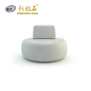 Nuevos Materiales de Construcción de Piedra, Banco de Hormigón GRC Gris para Interiores y Exteriores, Asiento para Parque o Plaza, Xms001 - Product Image 4